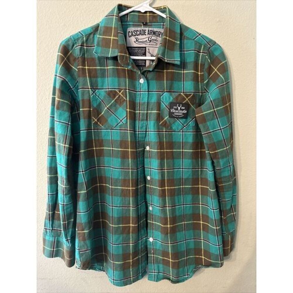 The Galveston Flannel Shirt Cascade Armory Green And Brown